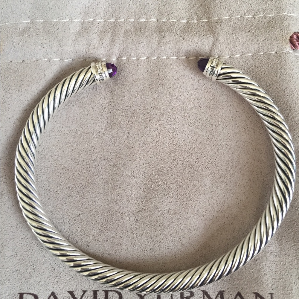 David Yurman bangle w amethyst and diamonds